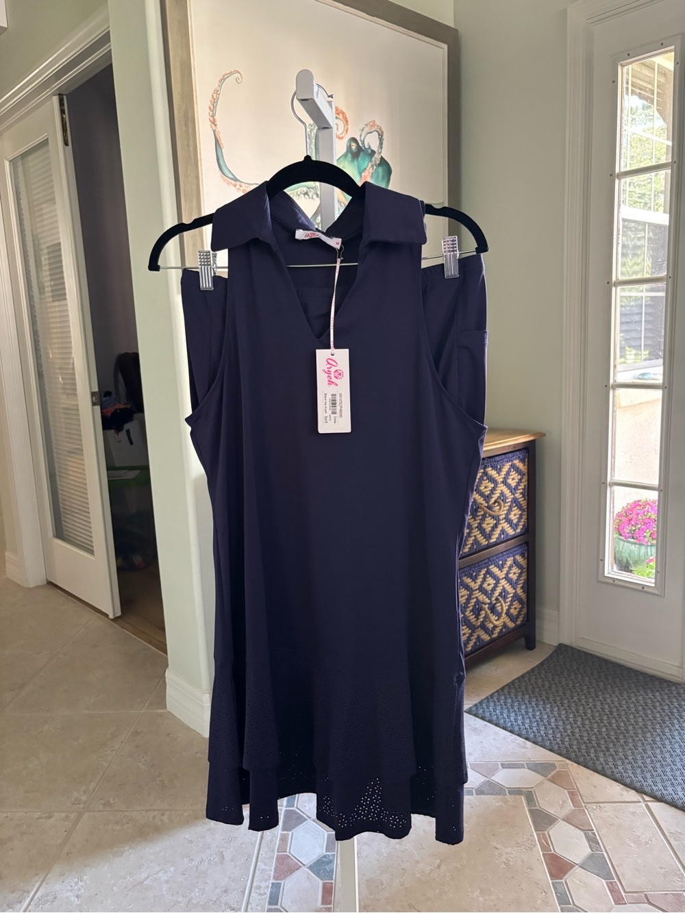 #087 Aryeh Navy Sleeveless Fitness Dress SPF